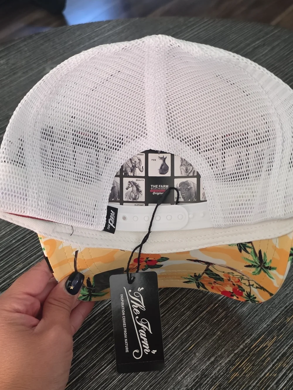 The Farn Yellow Tropical Shark Patch Trucker Hat